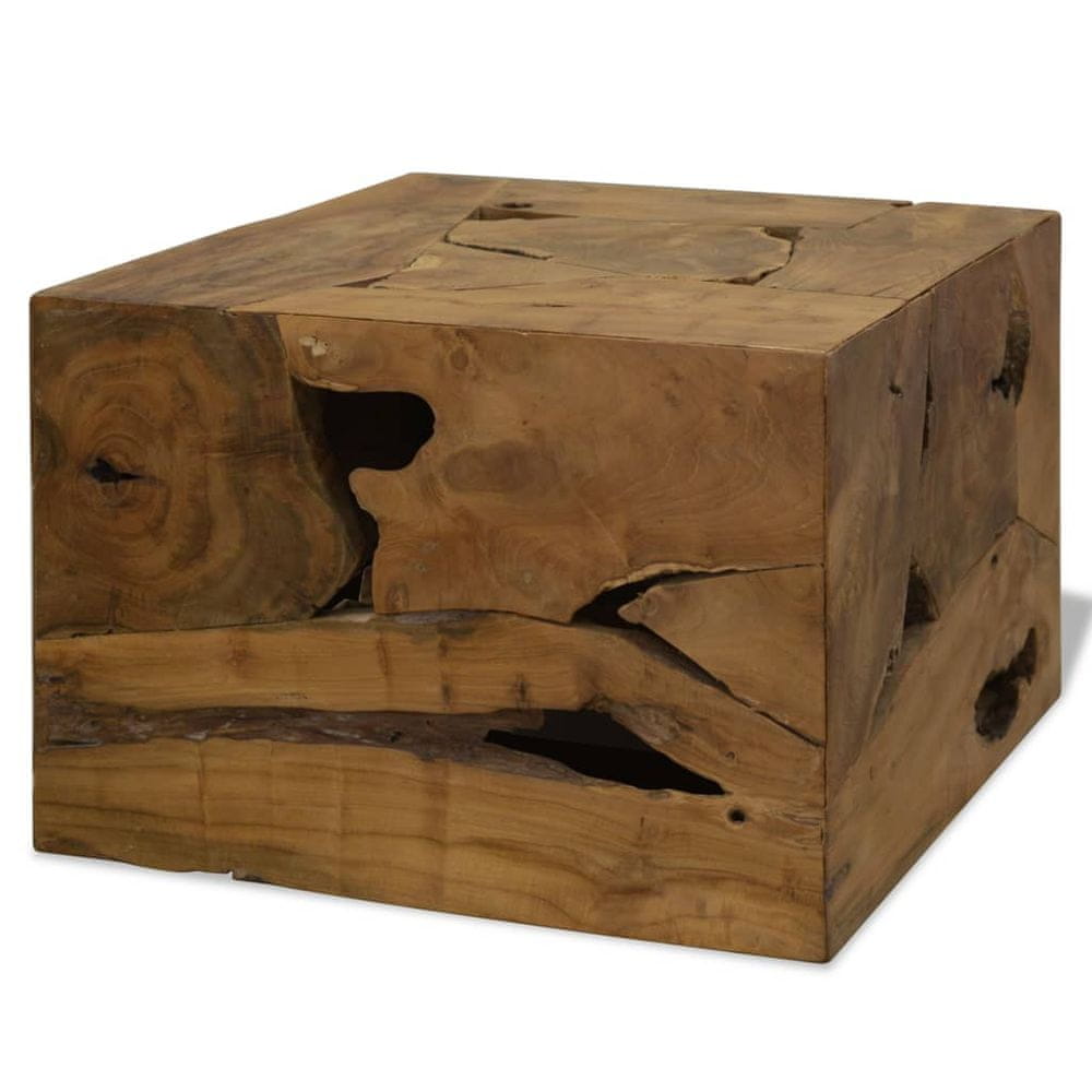 Petromila vidaXL Konferenčný stolík, 50x50x35 cm, pravé teakové drevo, hnedý
